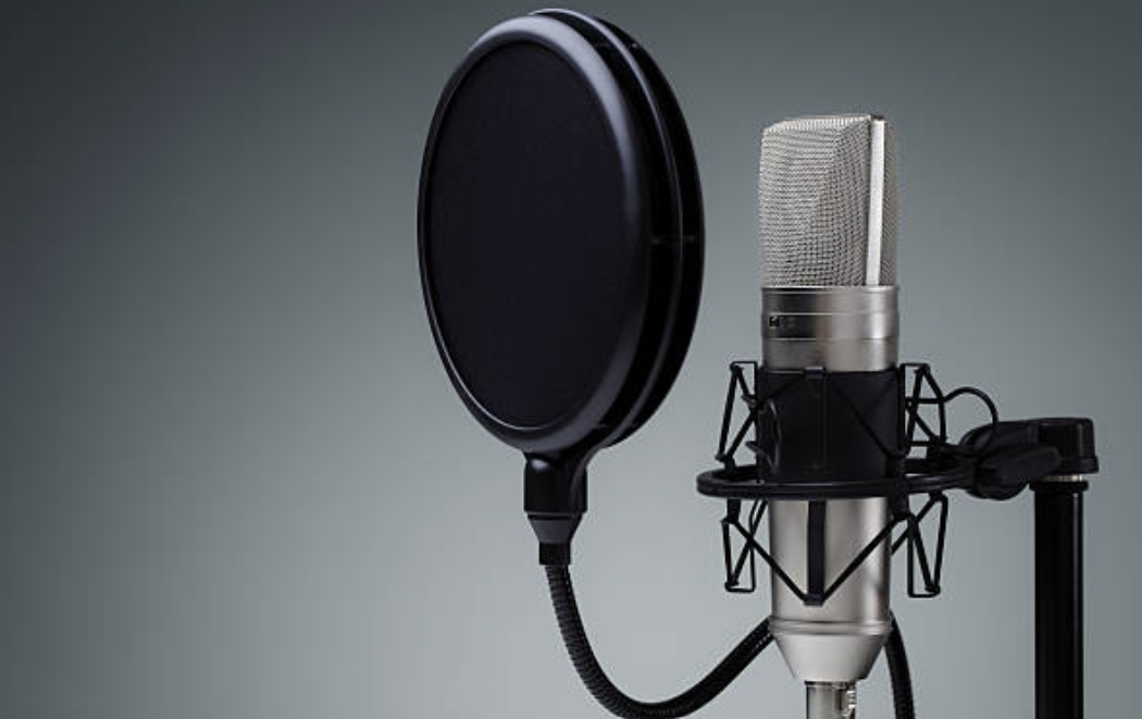 Microphone with pop filter